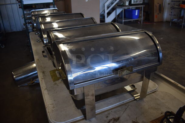 7 Metal Chafing Dishes w/ Rolling Lid. 25x14x15. 7 Times Your Bid!