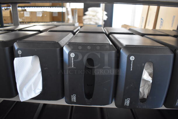 14 Georgia Pacific Dixie Ultra Black Poly Napkin Dispensers. Stock Picture - Cosmetic Condition May Vary. 8x6.5x13. 14 Times Your Bid!