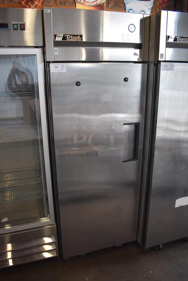 2010 True TG1R-1S Stainless Steel Commercial Single Door Reach In Cooler w/ Poly Coated Racks on Commercial Casters. 115 Volts, 1 Phase. 29x35x83. Tested and Working! - Image 2 of 5
