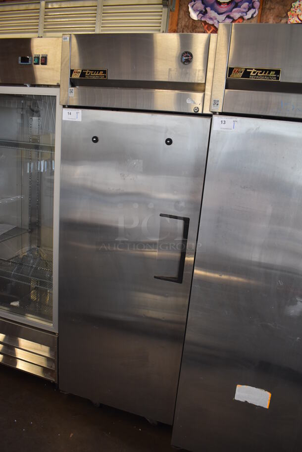 2010 True TG1R-1S Stainless Steel Commercial Single Door Reach In Cooler w/ Poly Coated Racks on Commercial Casters. 115 Volts, 1 Phase. 29x35x83. Tested and Working! - Image 3 of 5
