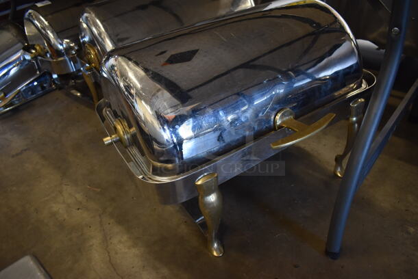 3 Metal Chafing Dishes w/ Rolling Lid. Comes w/ 4 Extra Lids. 28x17x18. 3 Times Your Bid! - Image 2 of 5