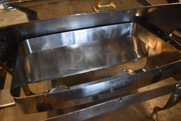 3 Metal Chafing Dishes w/ Rolling Lid. Comes w/ 4 Extra Lids. 28x17x18. 3 Times Your Bid! - Image 3 of 5
