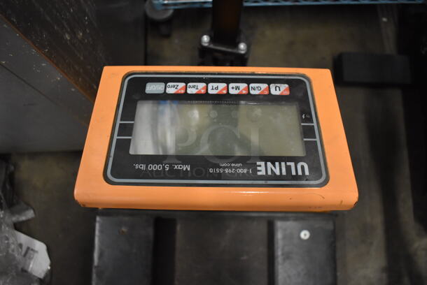 Uline H-1679 Metal Commercial Pallet Truck Pallet Jack w/ Scale. 27x60x48 - Image 3 of 5