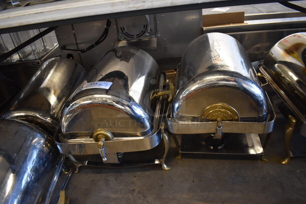 3 Metal Chafing Dishes w/ Rolling Lid. Comes w/ 4 Extra Lids. 28x17x18. 3 Times Your Bid! - Image 4 of 5