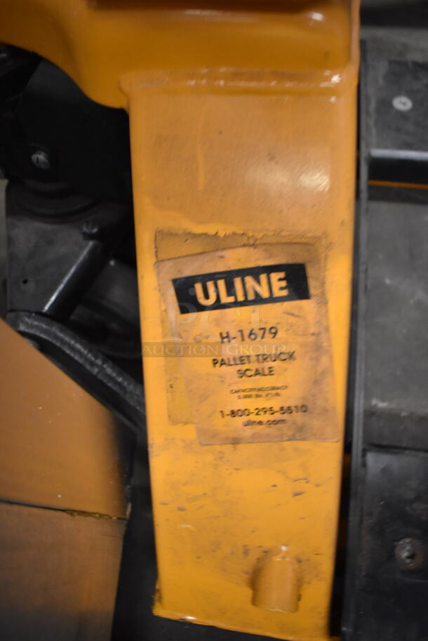 Uline H-1679 Metal Commercial Pallet Truck Pallet Jack w/ Scale. 27x60x48 - Image 4 of 5