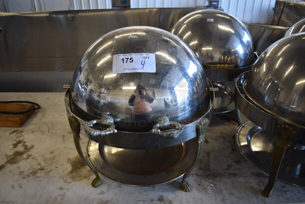 4 Metal Round Chafing Dishes w/ Rolling Lid. 20x20x20. 4 Times Your Bid! - Image 2 of 4