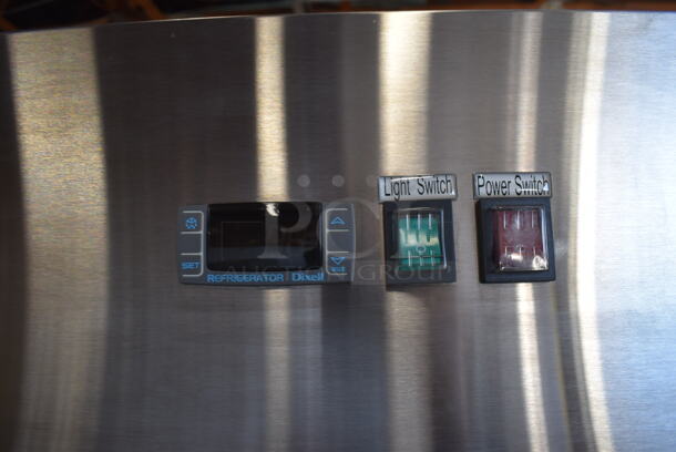 SCRATCH AND DENT! KoolMore RIR-2D-GD Stainless Steel Commercial 2 Door Reach In Cooler Merchandiser w/ Poly Coated Racks on Commercial Casters. 115 Volts, 1 Phase. 54x34x82. Tested and Powers On But Does Not Get Cold - Image 8 of 8