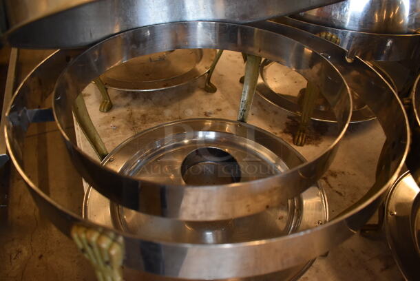 4 Metal Round Chafing Dishes w/ Rolling Lid. 20x20x20. 4 Times Your Bid! - Image 4 of 4