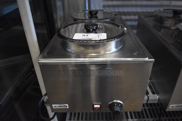 BRAND NEW SCRATCH AND DENT! KoolMore CFW-4 Stainless Steel Commercial Countertop Food Warmer w/ 2 Drop Ins and 2 Lids. 110 Volts, 1 Phase. 13.5x20x13. Tested and Working! - Image 1 of 6