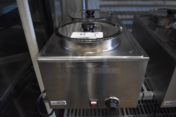 BRAND NEW SCRATCH AND DENT! KoolMore CFW-4 Stainless Steel Commercial Countertop Food Warmer w/ 2 Drop Ins and 2 Lids. 110 Volts, 1 Phase. 13.5x20x13. Tested and Working!