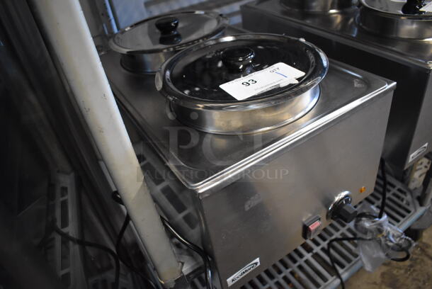 BRAND NEW SCRATCH AND DENT! KoolMore CFW-4 Stainless Steel Commercial Countertop Food Warmer w/ 2 Drop Ins and 2 Lids. 110 Volts, 1 Phase. 13.5x20x13. Tested and Working! - Image 3 of 6