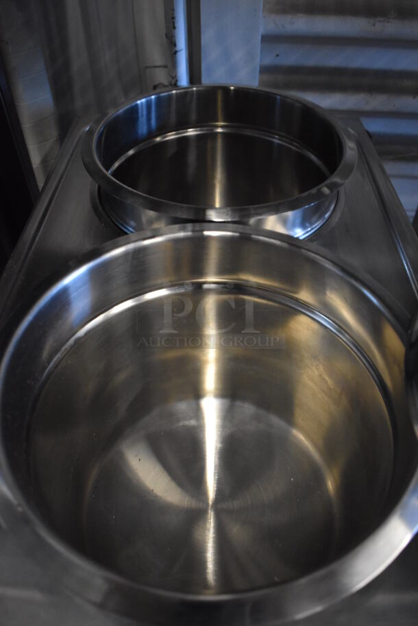 BRAND NEW SCRATCH AND DENT! KoolMore CFW-4 Stainless Steel Commercial Countertop Food Warmer w/ 2 Drop Ins and 2 Lids. 110 Volts, 1 Phase. 13.5x20x13. Tested and Working! - Image 5 of 6