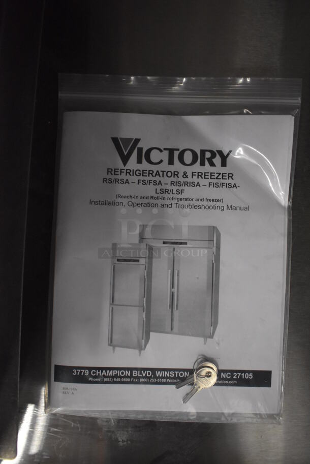 BRAND NEW! Victory RS-1D-R1-448186APS3C Stainless Steel Commercial Single Door Reach In Cooler on Commercial Casters. 115 Volts, 1 Phase. 26x34x82. Cannot Test - Unit Is Set Up For Hardwire - Image 7 of 8