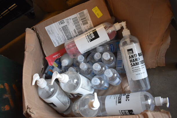 ALL ONE MONEY! Box of Various Hand Sanitizer Bottles