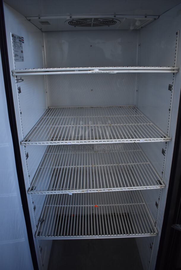 2011 True TG1R-1S Stainless Steel Commercial Single Door Reach In Cooler w/ Poly Coated Racks on Commercial Casters. 115 Volts, 1 Phase. 29x35x83. Tested and Working! - Image 5 of 6