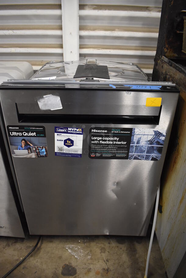 BRAND NEW SCRATCH AND DENT! Hisense Stainless Steel Undercounter Dishwasher. 120 Volts, 1 Phase. 24x24x34