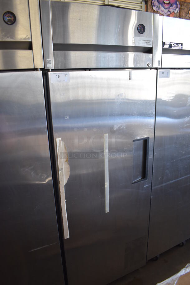 2011 True TG1R-1S Stainless Steel Commercial Single Door Reach In Cooler w/ Poly Coated Racks on Commercial Casters. 115 Volts, 1 Phase. 29x35x83. Tested and Working! - Image 3 of 6