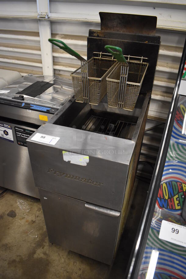 Frymaster GF40SD Stainless Steel Commercial Floor Style Natural Gas Powered Deep Fat Fryer w/ 2 Metal Fry Baskets on Commercial Casters. 122,000 BTU. 15.5x30x54 - Image 3 of 6