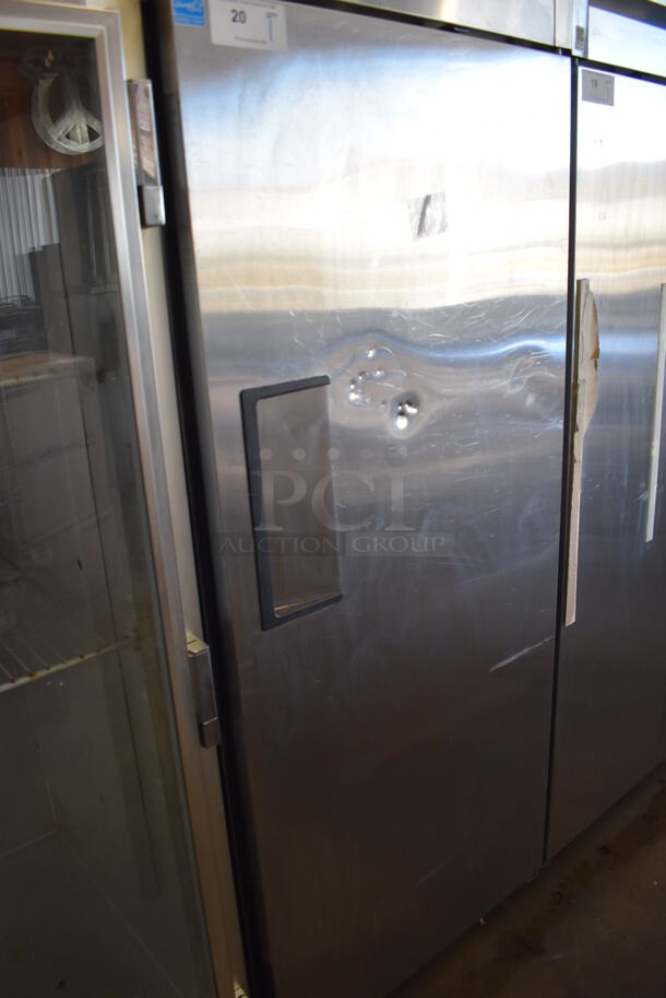 2013 True TG1R-1S ENERGY STAR Stainless Steel Commercial Single Door Reach In Cooler w/ Poly Coated Racks on Commercial Casters. 115 Volts, 1 Phase. 29x35x83. Tested and Working! - Image 3 of 6