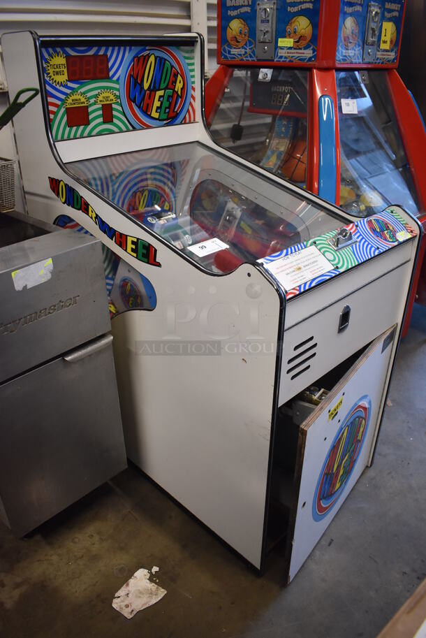 Bay Tek WW-1.08.11 Metal Commercial Floor Style Wonder Wheel Arcade Game w/ Coin Acceptor. 25x45x57. Tested and Working! - Image 3 of 8