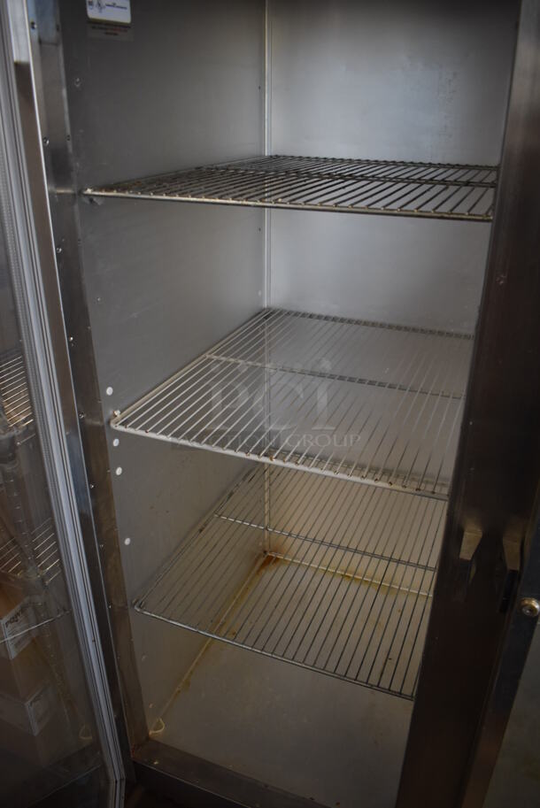Traulsen G21010 Stainless Steel Commercial 2 Door Reach In Cooler Merchandiser w/ Poly Coated Racks. 115 Volts, 1 Phase. 52x34x83. Tested and Working! - Image 4 of 7