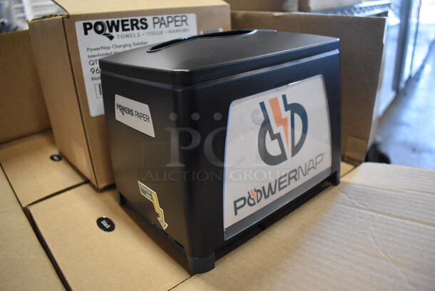 4 BRAND NEW IN BOX! Powers Paper 960-01 Black Poly Countertop PowerNap Charging Station Interfolded Napkin Dispensers. 8.5x7x8.5. 4 Times Your Bid! - Image 3 of 10