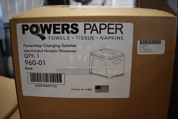 4 BRAND NEW IN BOX! Powers Paper 960-01 Black Poly Countertop PowerNap Charging Station Interfolded Napkin Dispensers. 8.5x7x8.5. 4 Times Your Bid! - Image 7 of 10