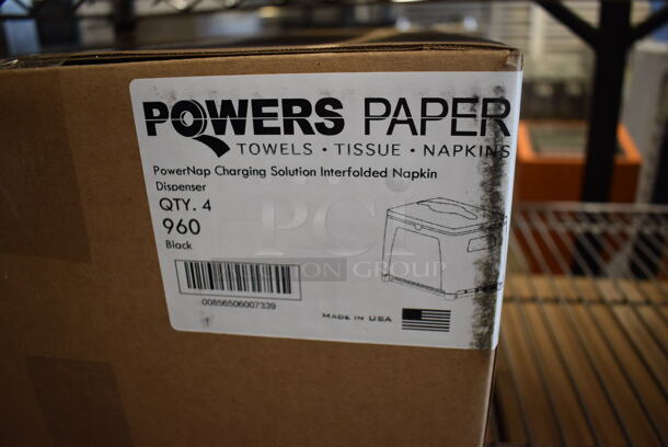 4 BRAND NEW IN BOX! Powers Paper 960-01 Black Poly Countertop PowerNap Charging Station Interfolded Napkin Dispensers. 8.5x7x8.5. 4 Times Your Bid! - Image 10 of 10