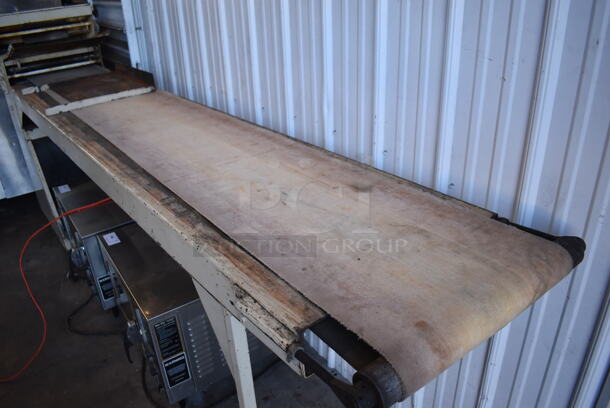 Acme 8-12 Metal Commercial Floor Style Dough Sheeter w/ 9' Conveyor Belt. 110 Volts, 1 Phase. 132x22x57. Tested and Working! - Image 2 of 8