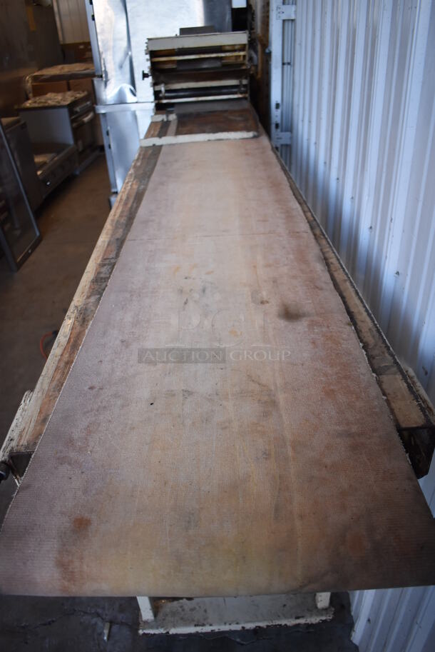 Acme 8-12 Metal Commercial Floor Style Dough Sheeter w/ 9' Conveyor Belt. 110 Volts, 1 Phase. 132x22x57. Tested and Working! - Image 3 of 8