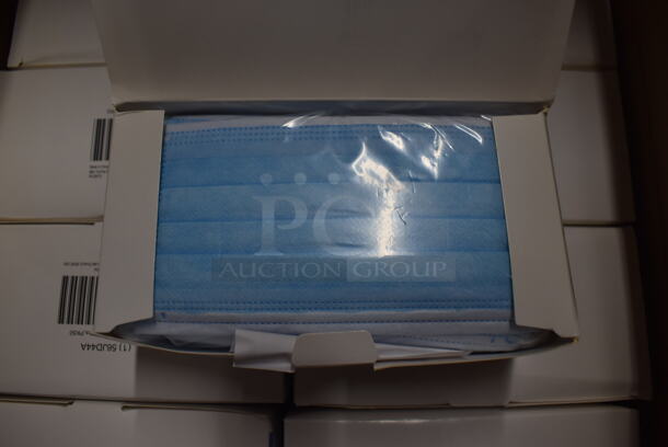 Box of 56JD44A PK50 Disposable Blue Non Medical Face Masks - Image 2 of 7