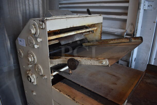 Acme 8-12 Metal Commercial Floor Style Dough Sheeter w/ 9' Conveyor Belt. 110 Volts, 1 Phase. 132x22x57. Tested and Working! - Image 7 of 8