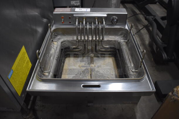 General Electric CK20B Stainless Steel Commercial Countertop Electric Powered Deep Fat Fryer. 220-240 Volts. 22x25x13 - Image 1 of 7