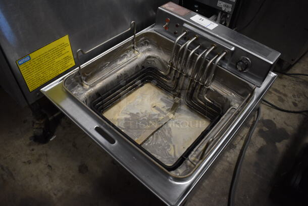 General Electric CK20B Stainless Steel Commercial Countertop Electric Powered Deep Fat Fryer. 220-240 Volts. 22x25x13 - Image 3 of 7
