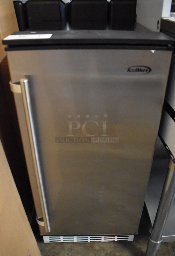 LIKE NEW! KoolMore BIM75-BS Stainless Steel Commercial Self Contained Undercounter Ice Machine. 115 Volts, 1 Phase. 15x18x33