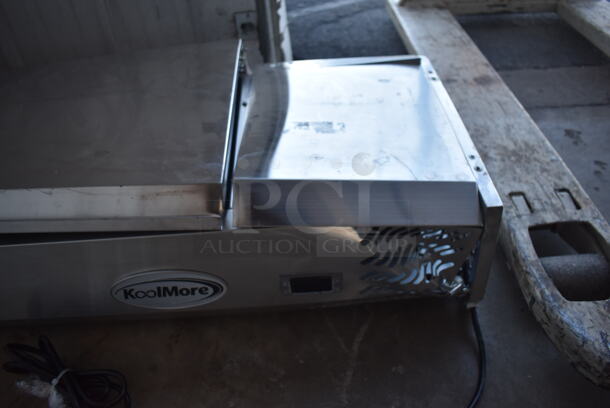 BRAND NEW SCRATCH AND DENT! 2022 KoolMore SCDC-3P-SG Stainless Steel Commercial Countertop Refrigerated Rail. 115 Volts, 1 Phase. 40x16x11. Tested and Working! - Image 2 of 7