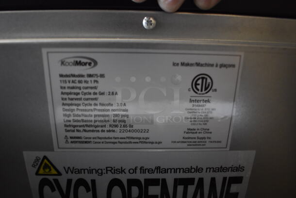 LIKE NEW! KoolMore BIM75-BS Stainless Steel Commercial Self Contained Undercounter Ice Machine. 115 Volts, 1 Phase. 15x18x33 - Image 6 of 7