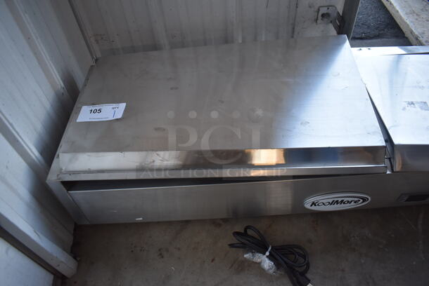 BRAND NEW SCRATCH AND DENT! 2022 KoolMore SCDC-3P-SG Stainless Steel Commercial Countertop Refrigerated Rail. 115 Volts, 1 Phase. 40x16x11. Tested and Working! - Image 3 of 7