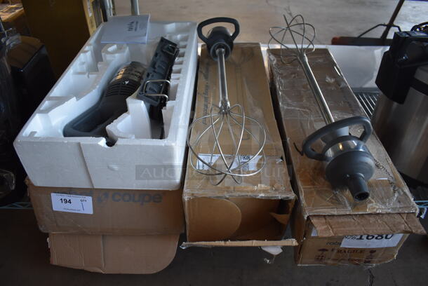 BRAND NEW! Robot Coupe Turbo MP450XLFW Stainless Steel Commercial Variable Speed Immersion Blender w/ 2 Whisk Attachments. Base 9x5x17. Tested and Working!