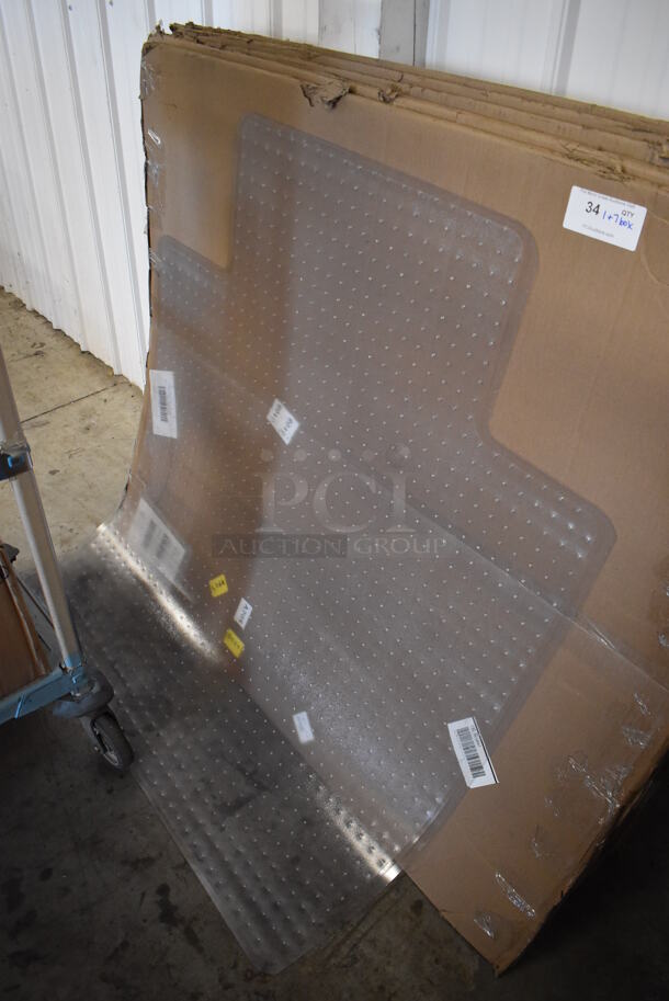 8 BRAND NEW! Clear Plastic Office Chair Mats. 44x52. 8 Times Your Bid!