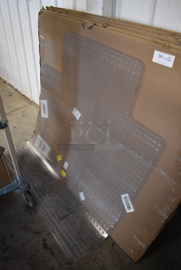 8 BRAND NEW! Clear Plastic Office Chair Mats. 44x52. 8 Times Your Bid! - Image 1 of 4