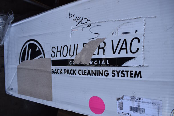 BRAND NEW IN BOX! Hoover C2401 6.4 Qt. Commercial Backpack Vacuum Cleaner with 1 1/2" Attachments. Stock Picture Used For Gallery Picture. Tested and Working! - Image 3 of 4