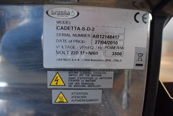 2010 Brasilia CADETTA-S-D-2 Stainless Steel Commercial Countertop 2 Group Espresso Machine w/ Steam Wand. 220 Volts. 28x20x19 - Image 7 of 7