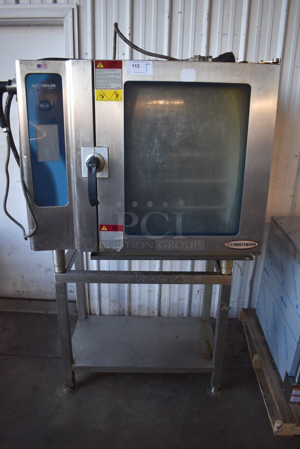 2014 Alto Shaam Model 10.10 ESI Stainless Steel Commercial Electric Powered Combitherm Convection Oven w/ View Through Door on Stand. 208-240 Volts, 3 Phase. 46x32x71 - Image 1 of 8