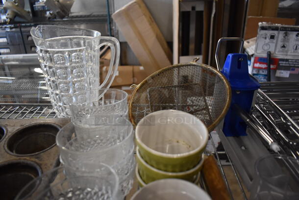 ALL ONE MONEY! Tier Lot of Various Items Including Poly Ramekins, Metal Muffin Baking Pan, Glass Bowls - Image 4 of 8