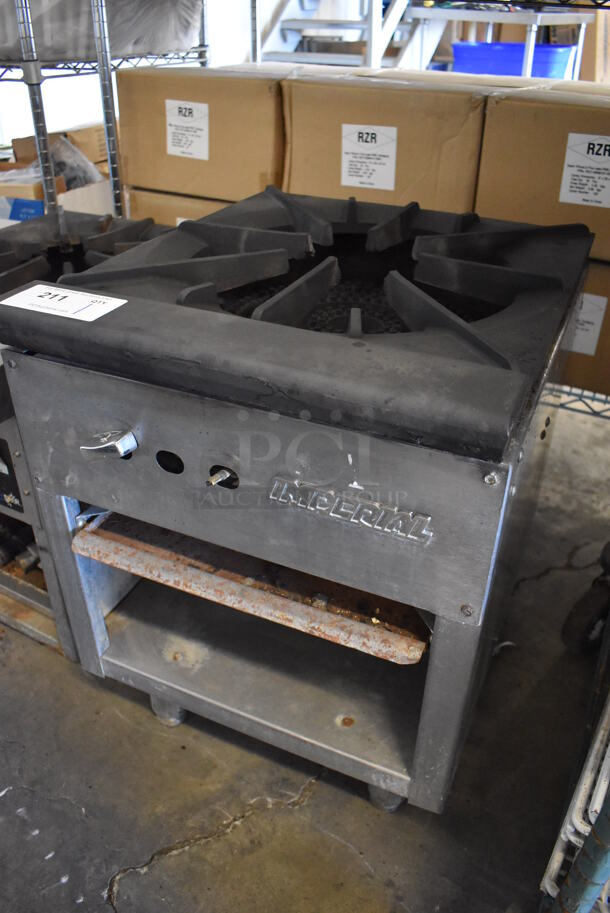 Imperial Stainless Steel Commercial Natural Gas Powered Single Burner Stock Pot Range. 18x21x24 - Image 3 of 7