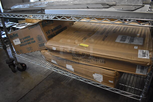 ALL ONE MONEY! Tier Lot of Various Items Including Two 4MJV4 Cone Diffuser Boxes and Air King 16" Fan Box - Image 1 of 5