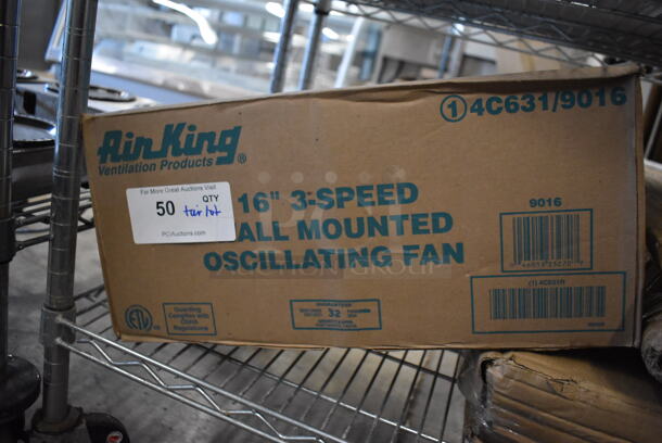 ALL ONE MONEY! Tier Lot of Various Items Including Two 4MJV4 Cone Diffuser Boxes and Air King 16" Fan Box - Image 5 of 5
