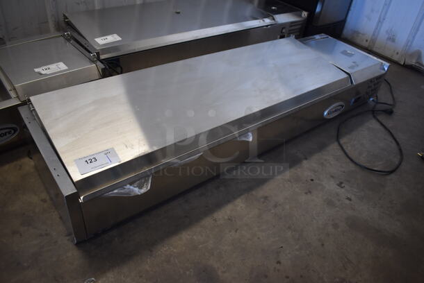 BRAND NEW SCRATCH AND DENT! 2022 KoolMore SCDC-6P-SG Stainless Steel Commercial Countertop Refrigerated Rail. 115 Volts, 1 Phase. 59x16x10. Tested and Working!
