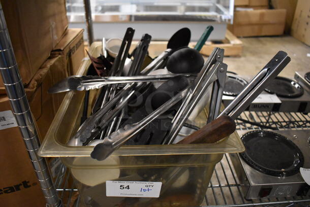 ALL ONE MONEY! Lot of Various Utensils In Poly Bin - Image 1 of 5